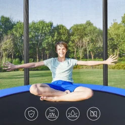 Trampoline<SONGMICS Trampolin Ø 183 cm Schwarz-Blau