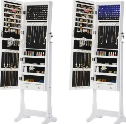 Schlafzimmer|Schmuckschränke<SONGMICS Traumhafter Schmuckschrank mit LED Weiβ