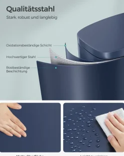 Mülleimer|Mülleimer<SONGMICS Treteimer aus Stahl mit Pedal Silbern