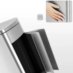 Mülleimer|Mülleimer<SONGMICS Treteimer aus Stahl mit Pedal Silbern