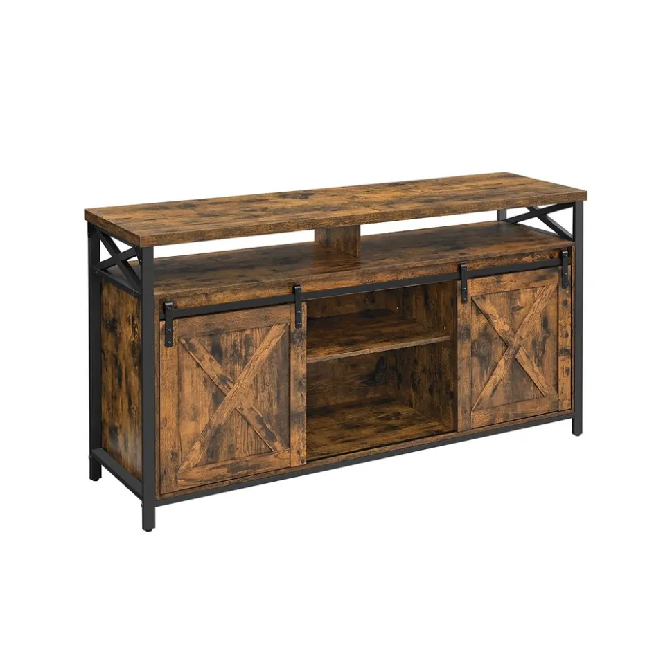 Tv-Lowboards<SONGMICS TV-Schrank Landhausstil Vintagebraun-Schwarz