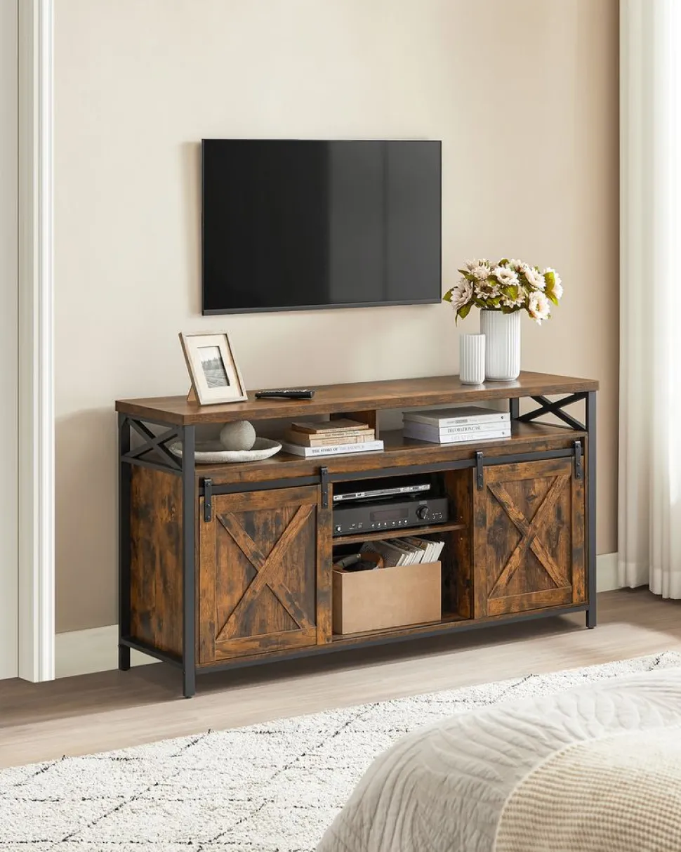 Tv-Lowboards<SONGMICS TV-Schrank Landhausstil Vintagebraun-Schwarz