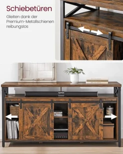 Tv-Lowboards<SONGMICS TV-Schrank Landhausstil Vintagebraun-Schwarz