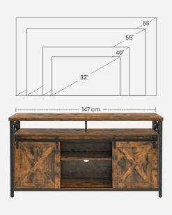 Tv-Lowboards<SONGMICS TV-Schrank Landhausstil Vintagebraun-Schwarz