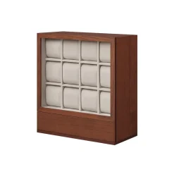 Uhrenboxen<SONGMICS Uhrenbox 12 Fächer mit Fenster Geschenkidee kaffeebraun