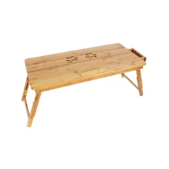 Laptopständer<SONGMICS Verstellbarer Tischaufsatz Bambus Holzfarbe