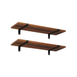 Schlafzimmer|Wohnzimmer<SONGMICS Vintage Schweberegale 2er Set vintagebraun-schwarz