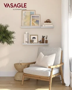 Flurregale|Wandregale<SONGMICS Wandboard für Bilderrahmen AhornWeiß