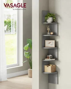 Aufbewahrungsregale<SONGMICS Wandregal mit 5 Ablagen für Pflanzen und CDs