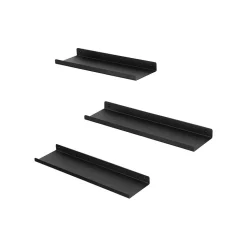 Schlafzimmer|Wohnzimmer<SONGMICS Wandregale aus Metall 3er Set Schwarz