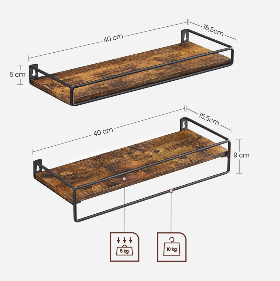 Wandregale<SONGMICS Wandregale 2er Set