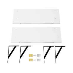 Küche & Esszimmer|Wohnzimmer<SONGMICS Wandregale 2er Set Weiß-Schwarz