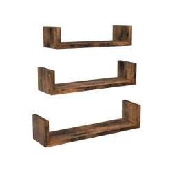 Schlafzimmer|Wohnzimmer<SONGMICS Wandregale in U-Form vintagebraun