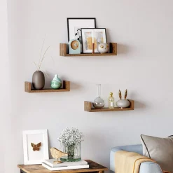 Schlafzimmer|Wohnzimmer<SONGMICS Wandregale in U-Form vintagebraun