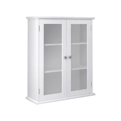 Badezimmer|Flurschränke<SONGMICS Wandschrank mit Glastüren