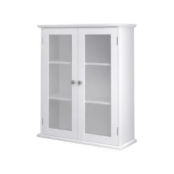 Badezimmer|Flurschränke<SONGMICS Wandschrank mit Glastüren