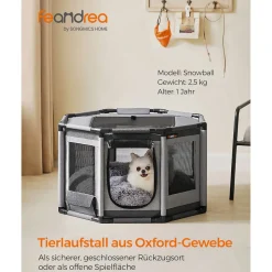 Freigehege<SONGMICS Welpenlaufstall achteckig