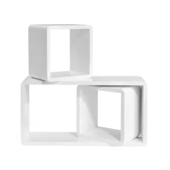 Regale|Flurregale<SONGMICS Würfelförmige Wandregale 3er Set Weiß