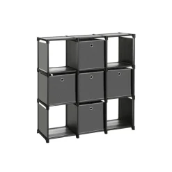 Eingangsbereich|Schlafzimmer<SONGMICS Würfelregal mit 5 Stoffboxen Schwarz