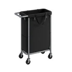 Wäschewagen<SONGMICS Wäschekorb 90 Liter mit Rollen und Griff