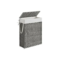 Wäschewagen<SONGMICS Wäschekorb aus synthetischem Rattan mit Deckel