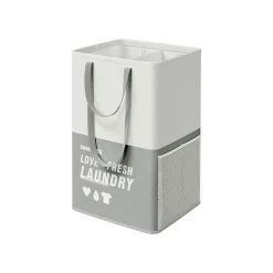 Wäschekörbe|Wäschekörbe<SONGMICS Wäschekorb mit 2 Fächern hellgrau