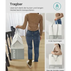 Wäschekörbe|Wäschekörbe<SONGMICS Wäschekorb mit 2 Fächern hellgrau