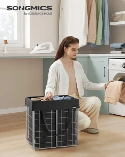 Wäschekörbe|Wäschekörbe<SONGMICS Wäschekorb mit abnehmbarem und waschbarem Wäschesack