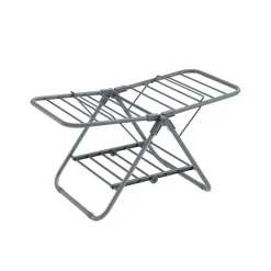 Wäscheständer<SONGMICS Wäscheständer mit 2 Flügeln aus Metall taubengrau